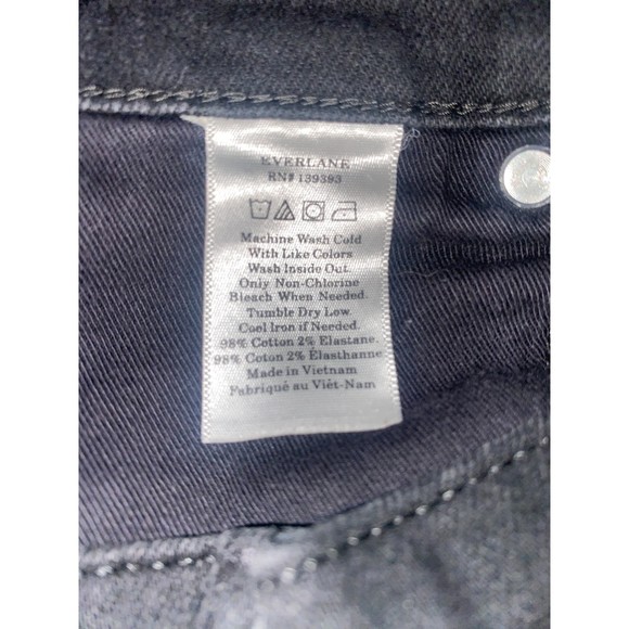 Everlane High Rise Kick Crop Jeans Black Denim Size 26 - Picture 4 of 5